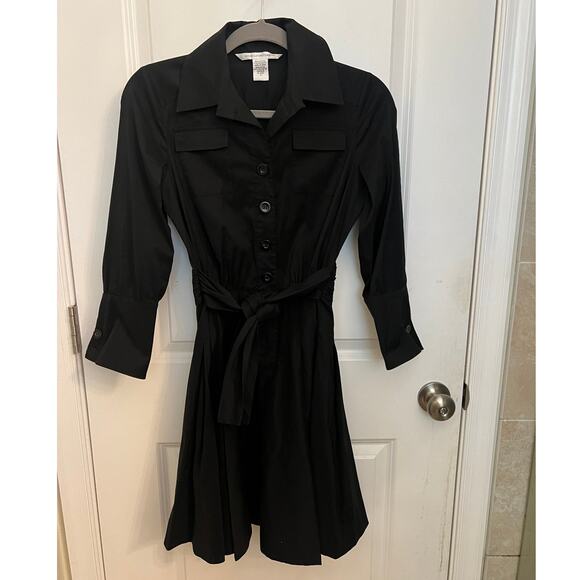 Diane Von Furstenberg Button Front Fit&Flare Dress Sz 2 Whimsigoth Witchy Preppy - Picture 1 of 8